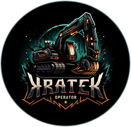 Nadruk Kratek Operator Koparka Dark Fantasy - Przód