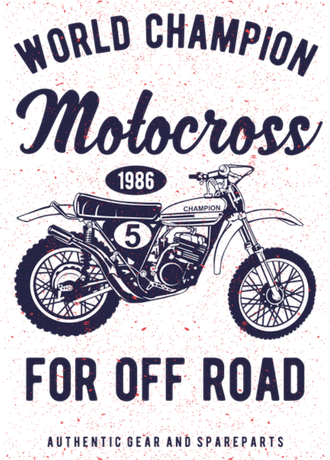 Nadruk Vintage Motocross - Przód